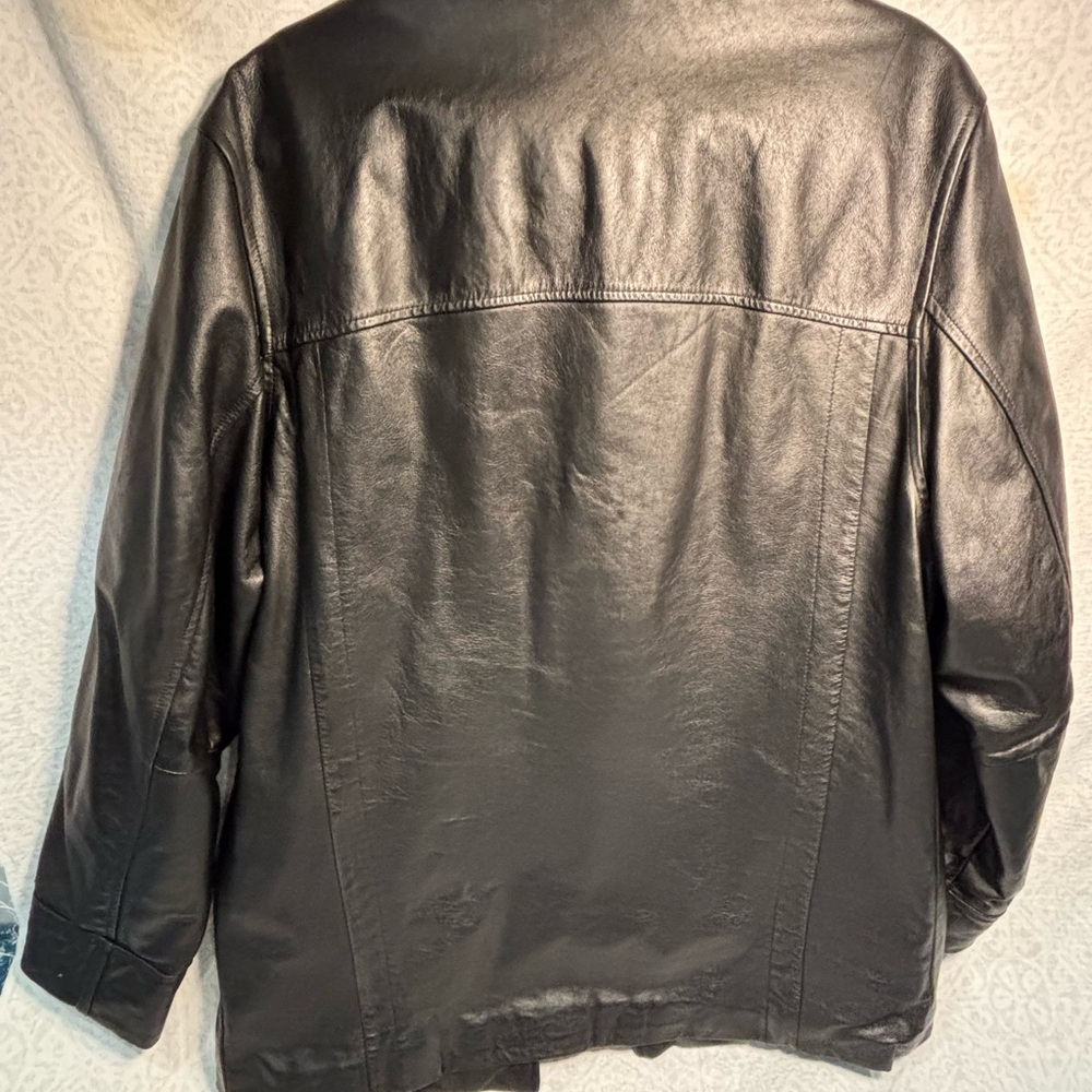 Apt 9 Lambskin Leather Jacket Womens XL Black Soft Zip Front Classic - Picture 5 of 14